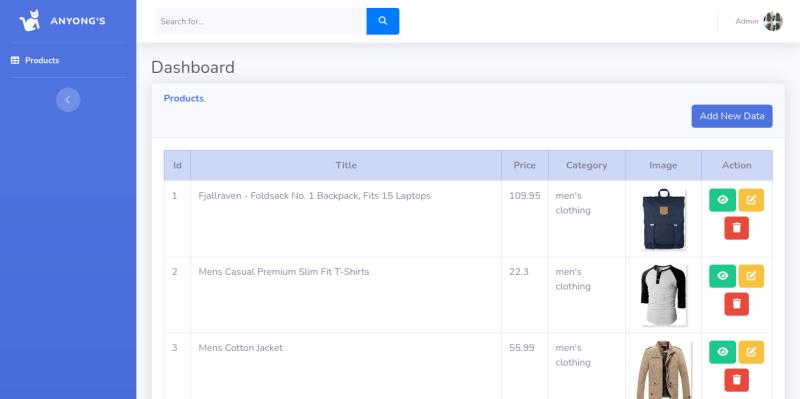 Dashboard E-commerce